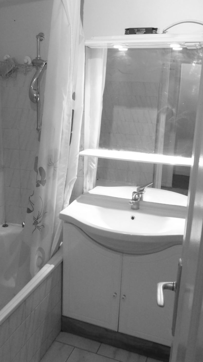Salle de bain vétuste avant rénovation, appartement Art Déco à Paris par Guillaume Steffanus.